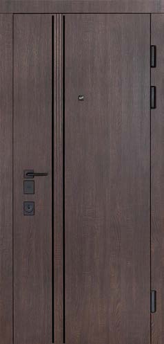 Двері Вхідні Булат Expert(квадро)Mottura мод.570/568 Дуб Дорато темний/Олово супермат 950ліва СЧ