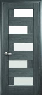 Дверне полотно Новий стиль Пиана grey (600*2000) ПВХ De Luxe стекло сатин