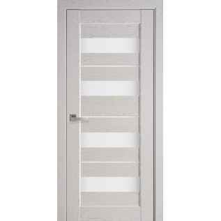 Дверное полотно Riko DELA клен молочный 800*2000 екошпон 38 мм стекло сатин(СК)