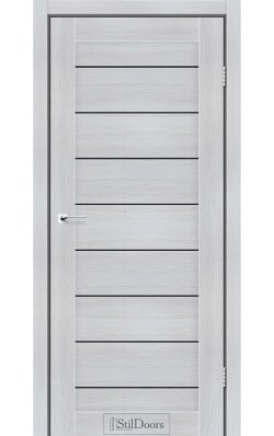 Дверне полотно TANZANIA StilDoors Кремовое дерево (800*2000) ПВХ, стекло черное