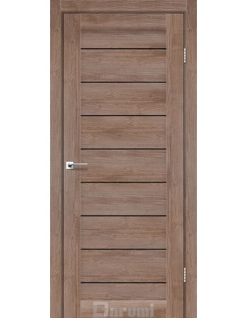 Дверь межкомнатная Darumi Leona Орех бургун (800*2000) стекло черное(Ск_Д)