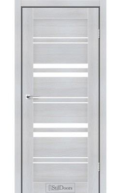 Дверне полотно SLOVENIA StilDoors Кремовое дерево (800*2000) ПВХ, стекло сатин (СК)