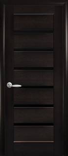 Дверне полотно Новий стиль Линнея венге new (400*2000) ПВХ De Luxe стекло BLK