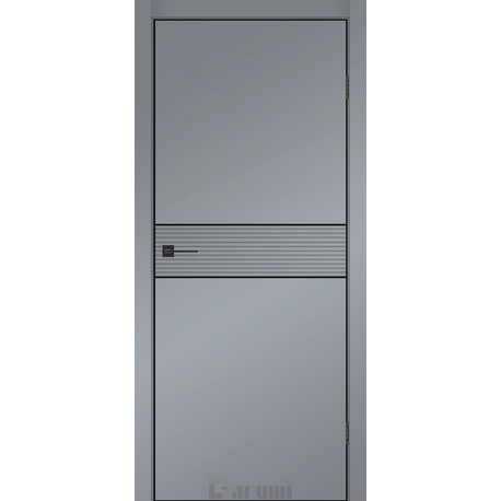 Дверне полотно Darumi  SINTRA MODERN-02 800 х 2000, Сріблястий блиск, Чорна+чорний торець