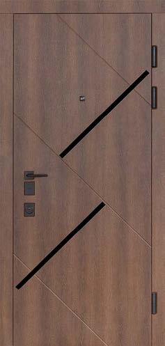 Двері Вхідні Булат Олімп(квадро)Mottura мод.571/238 Дрімвуд темний/Олово Супермат 850ліва СЧ