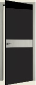 Дверь Терминус Solid-2805 ПП сахара  (800*2000*44) стекло черное аллюминиевый.торец черный