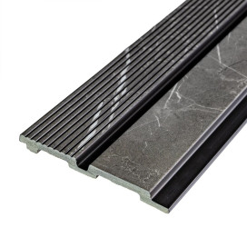 Рейка декоративная PS серый мрамор 2900х120х12мм (D) SW-00001751