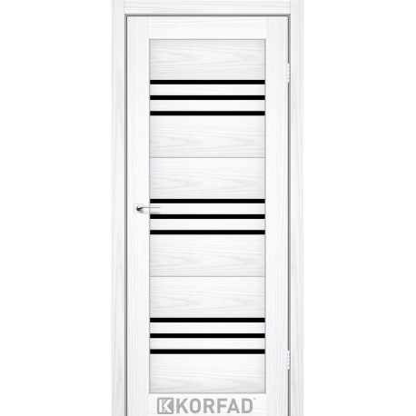 Двери Korfad Florence FL-05 РР белая мадрина 800*2000 стекло черное