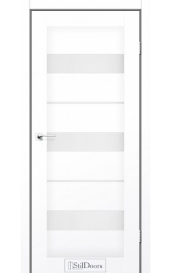 Дверне полотно MEXICO StilDoors Белый кристал (800*2000) ПВХ, стекло сатин