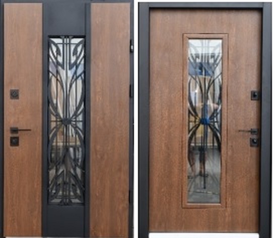 Двері Straj PF.St. Mottura NVD 285 Caesar  (870,970х2050) Дуб темний/дуб темный (стеклопакет)