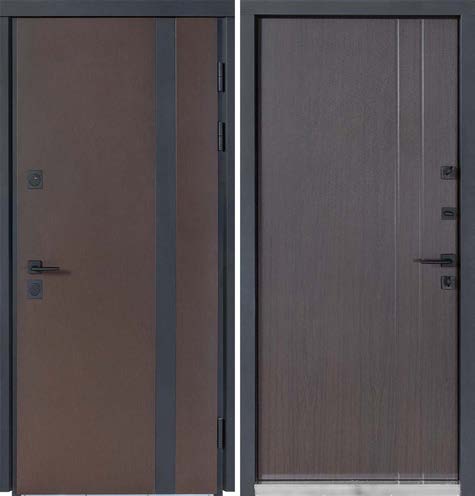 Двері Вхідні БулатТермо Хаус Мод703/191 Венге темний/вулична венге темний 850ліва(терморозрив) СЧ