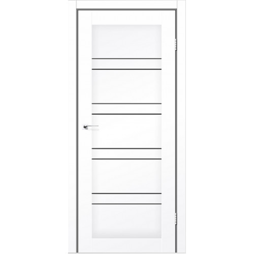 Дверне полотно Antalya DeLuxeПВХ  Белый мат(полипропилен)(800*2000) стекло черное
