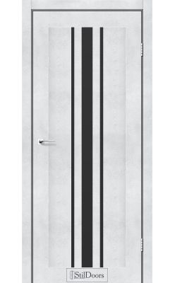 Дверне полотно ARIZONA StilDoors Светлый бетон (700*2000) ПВХ, скло черное