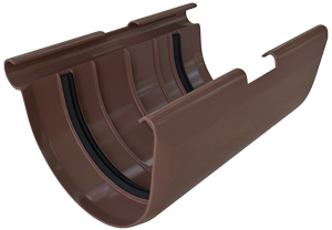 Водосточная система Альта Профиль муфта желоба коричневая ПВХ (д.125мм) (12шт/уп)