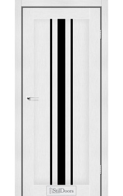 Дверне полотно ARIZONA StilDoors Белый кристал (800*2000) ПВХ, скло черное