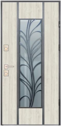 Вхідні двері Hardy St Securemme HPL Calibry Butterfly (870*970*2050) склопакет з куванням