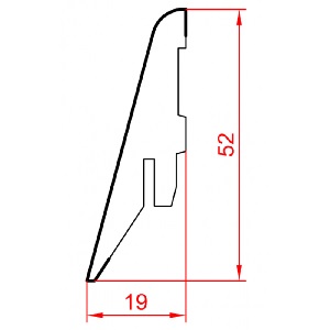Плінтус МДФ Супер Профіль h 55 Дуб Глазго ПП1255 (2800х52х19мм) (19шт/уп/17,9кг)
