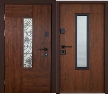 Двері вхідні уличн Abwer (Bionica 2) Paradise  (LP-1) 860/960х2050Дуб темнДуб темн) терморозрив