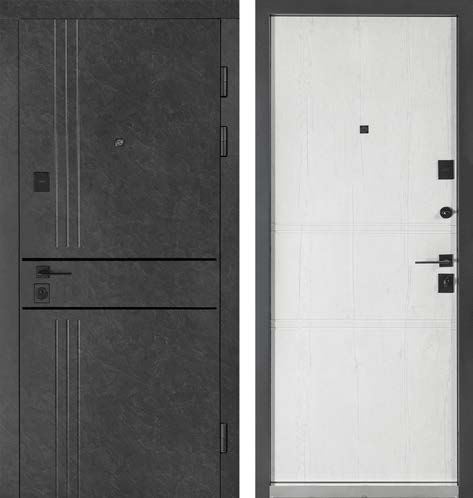 Двері Вхідні Булат Ультра(квадро)Securemme мод.539/237 Mamba morion/Рустик авиньон блан 850ліва СЧ