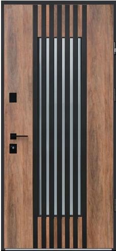 Двері вхідні Hardy St Securemme HPL Regola темний мед (870*970*2050)