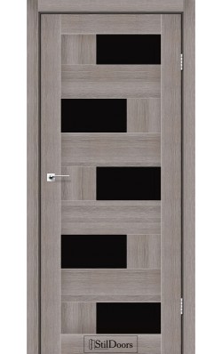 Двері Nepal StilDoors Трюфель (800*2000) ПВХ, скло чорне