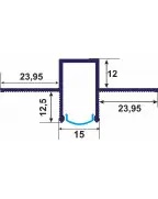 Алюмінієвий профіль тіньового шва роздільний РПТШ 15 без покриття 3 м/п (Профіль Центр)