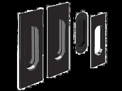 Ручка для надставки Siba systems прямокутна 125х33х8 BL набір (2шт) чорна