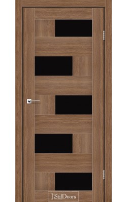 Дверне полотно NEPAL StilDoors Итальянский орех (800*2000) ПВХ, стекло черное