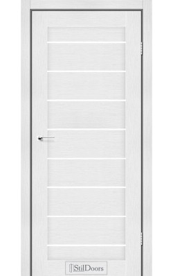 Дверне полотно TANZANIA StilDoors Белое дерево (800*2000) ПВХ, стекло сатин (СК)