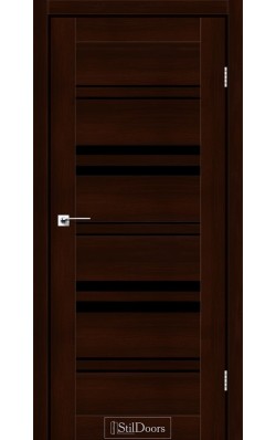 Дверне полотно SLOVENIA StilDoors Каштан (800*2000) ПВХ, стекло черное