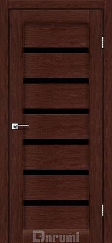 Дверь межкомнатная Darumi Vela Венге панга (800*2000) стекло черное