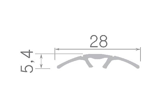П-5(100)-05 Порог Омис (28,2*5,4мм) гладкий потай орех (1800мм)