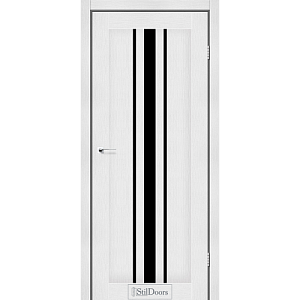Дверне полотно ARIZONA StilDoors Кремовое дерево (800*2000) ПВХ, скло черное