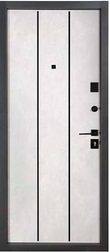 Двері Вхідні Булат Ультра (Квадро) мод.535 Бетон антрацит/ бетон сніжний 950права СЧ