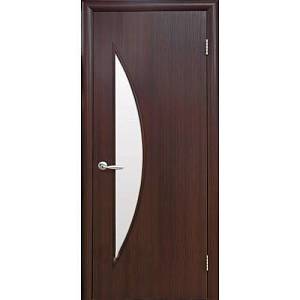 Дверне полотно Новий стиль Луна орех 3D (900*2000) экошпон стекло сатин