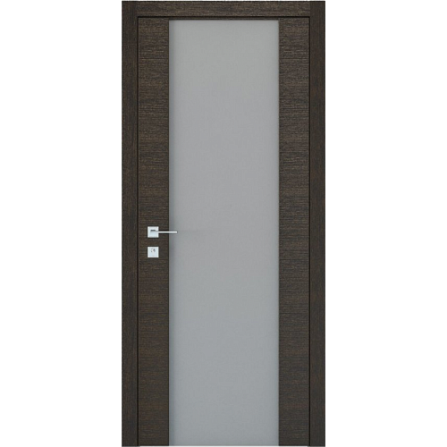 Двері Rodos Flat графіт (800 * 2000) ПВХ, скло білий глянець