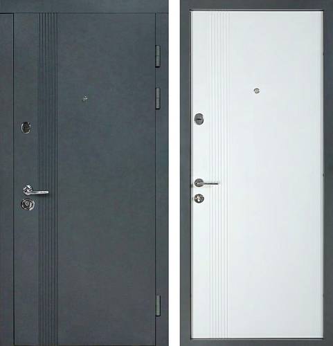 Двері вхідні Artiz Тип 9 Модель172 Антрацит/Біла шагрень 940мм*2040 праві МДФ/МДФ