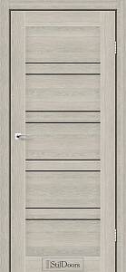 Дверне полотно Antalya DeLuxeПВХ Дуб Альба (800*2000) стекло черное