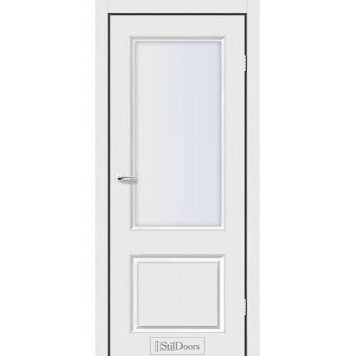 Дверне полотно Carolina StilDoors Белое дерево (800*2000) ПВХ,стекло сатин