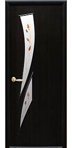 Дверне полотно Новий стиль Камея кедр (800*2000) экошпон стекло с рис. Р1