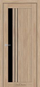 Дверне полотно BELLANO 800 х 2000, Дуб Крафт, Чорне скло