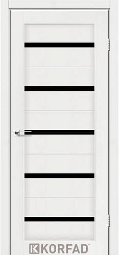 Двери Korfad Porto РR-02 ясень белый  0,80х2 стекло черное