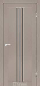 Дверь межкомнатная Darumi Christi Сірий краст (800*2000) стекло черное