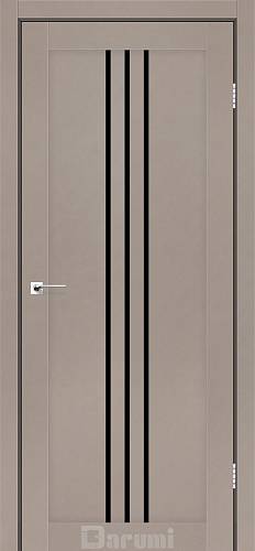 Дверь межкомнатная Darumi Christi Сірий краст (800*2000) стекло черное