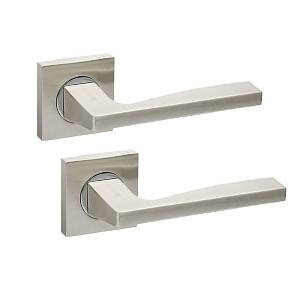 Дверная ручка Fuaro К.КМ52. Rock KM SN/CP-3 матовый никель\хром