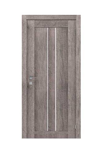 Дверь Lux-1 экошпон мадагаскар ( 800х2000х 38) полустекло сатин