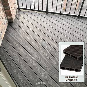 Террасная доска Zagu Classic 3D Графит 150х25х2900мм