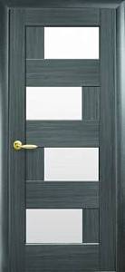 Дверне полотно Новий стиль Сиена grey (600*2000) ПВХ De Luxe стекло сатин