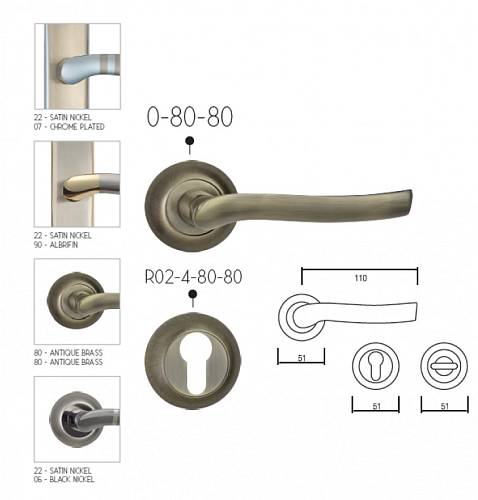 Дверная ручка Siba Verona L матовый никель/хром