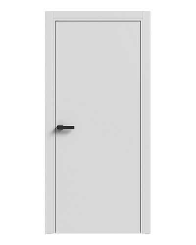 Дверь Терминус LIGHT ПК-01 (800*2000мм) Білий мат ПП  глуха, чорний торець